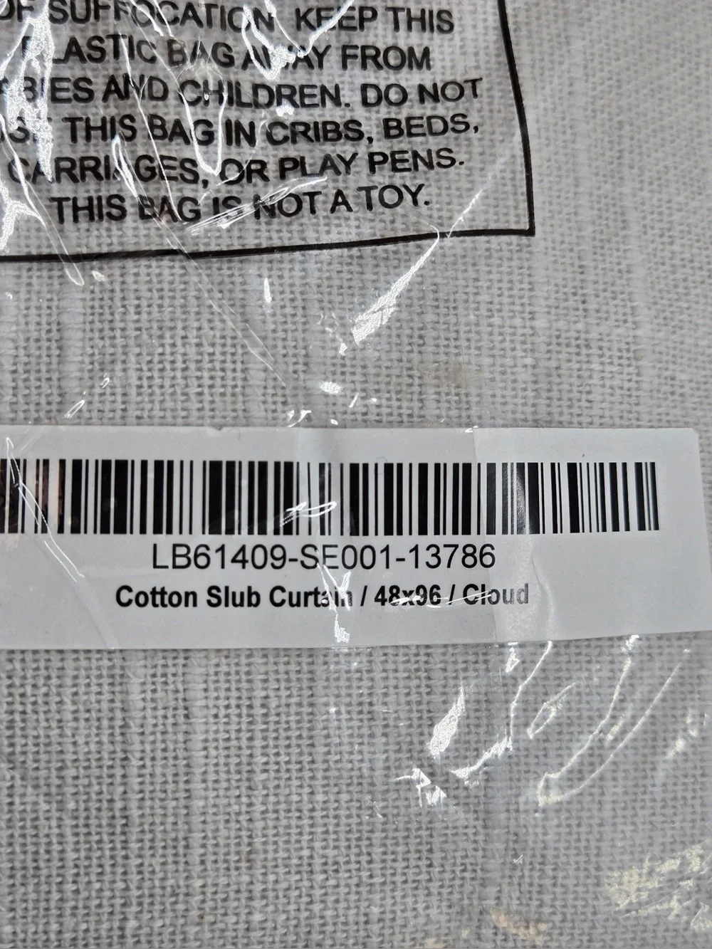 QUINCE Set Of 2 48x96 Cotton Slub Curtains Cloud 0847